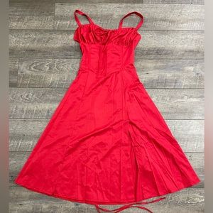Red Maxi Cottage Core Dress size L